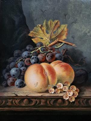 Copy of Still Life with Peaches, Grapes and White Currants, Edward Ladell (1821–1886)