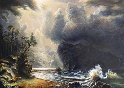 Based on the painting by Albert Bierstadt, “Storm at Sea”